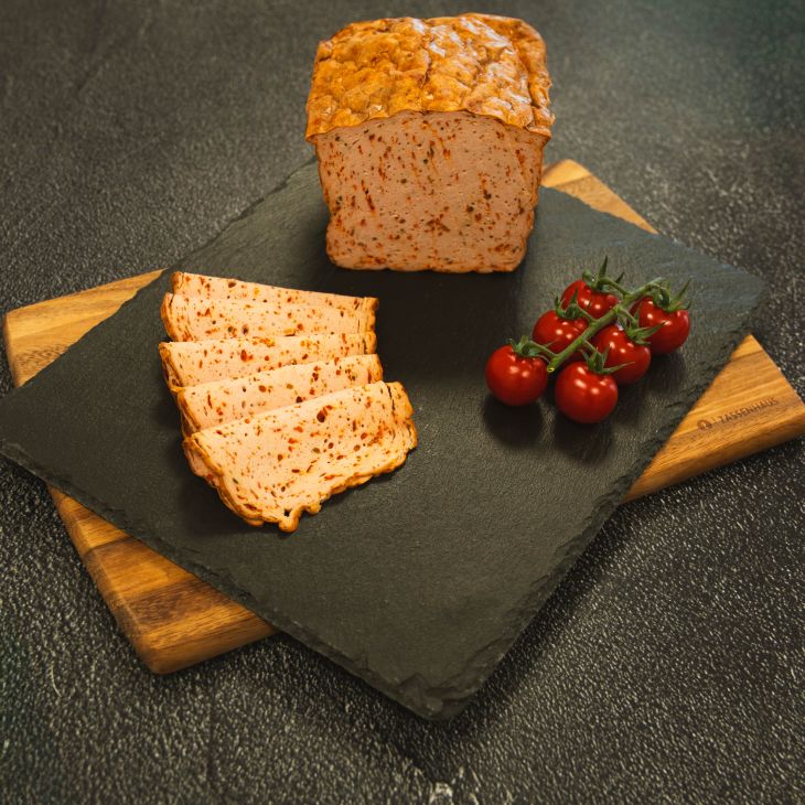 Chili Fleischkäse geschnitten